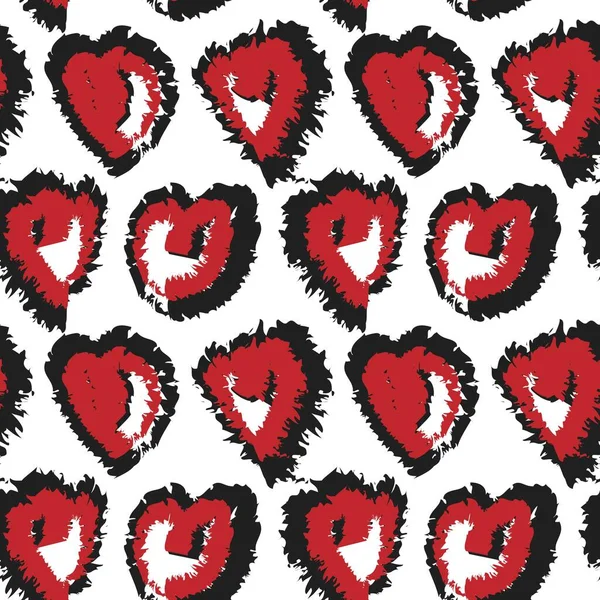Kalp Şeklinde Fırça Darbesi Moda Tekstil Grafik Sanatları Için Kusursuz — Stok Vektör