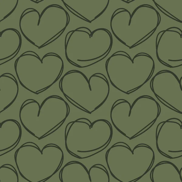 Pincel Forma Corazón Diseño Patrón Sin Costuras Para Textiles Moda — Archivo Imágenes Vectoriales