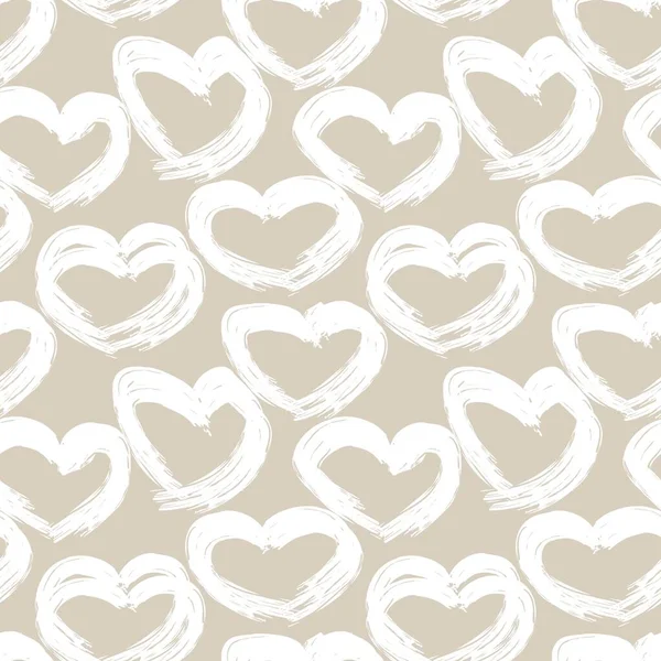 Мазок Кисти Форме Сердца Бесшовный Дизайн Шаблона Моды Текстиля Графики — стоковый вектор