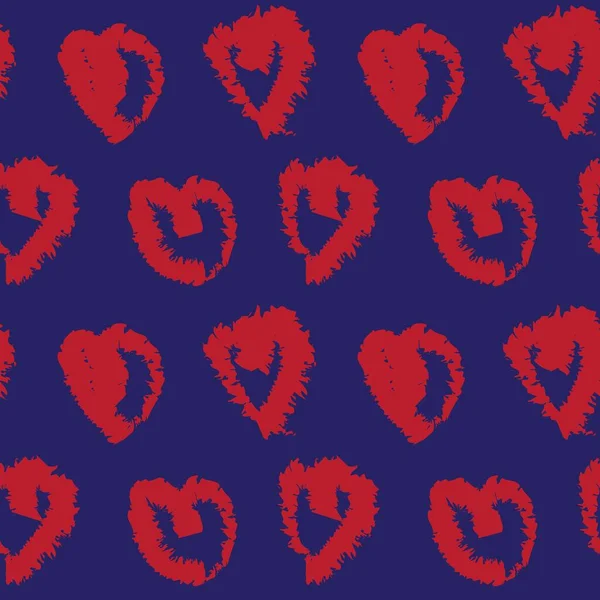 Heart Shaped Brush Stroke Seamless Pattern Design Fashion Textiles Graphics — Vettoriale Stock