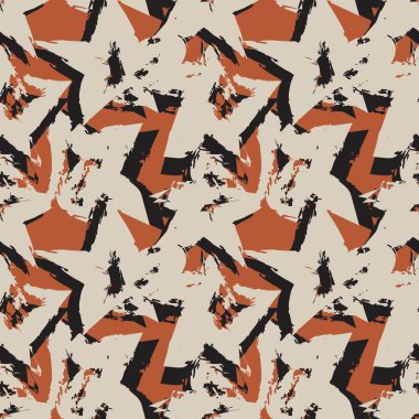 Star brush stroke seamless pattern design for fashion textiles and graphics