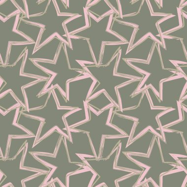 Star brush stroke seamless pattern design for fashion textiles and graphics