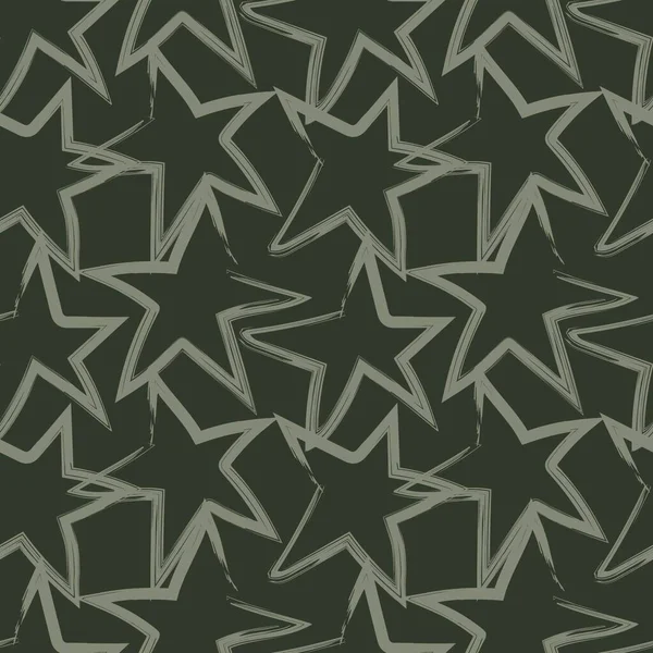 Star Brush Stroke Seamless Pattern Design Fashion Textiles Graphics — стоковый вектор