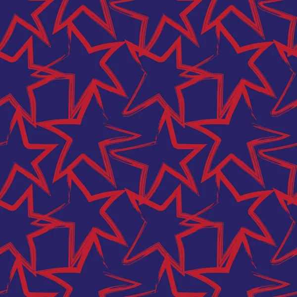 Star Brush Stroke Seamless Pattern Design Fashion Textiles Graphics — Stockový vektor