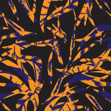 Brushstroke Tropical Leaf seamless pattern design for fashion textiles, graphics and crafts