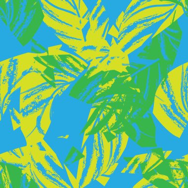 Brushstroke Tropical Leaf seamless pattern design for fashion textiles, graphics and crafts
