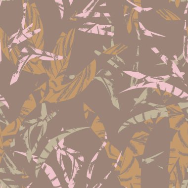 Brushstroke Tropical Leaf seamless pattern design for fashion textiles, graphics and crafts