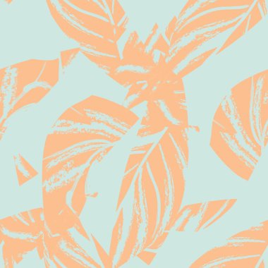 Brushstroke Tropical Leaf seamless pattern design for fashion textiles, graphics and crafts