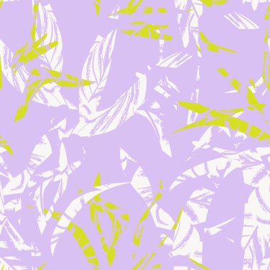 Brushstroke Tropical Leaf seamless pattern design for fashion textiles, graphics and crafts