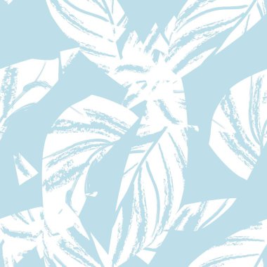 Brushstroke Tropical Leaf seamless pattern design for fashion textiles, graphics and crafts