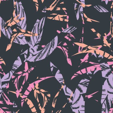 Brushstroke Tropical Leaf seamless pattern design for fashion textiles, graphics and crafts