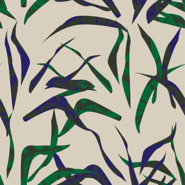 Brushstroke Tropical Leaf seamless pattern design for fashion textiles, graphics and crafts