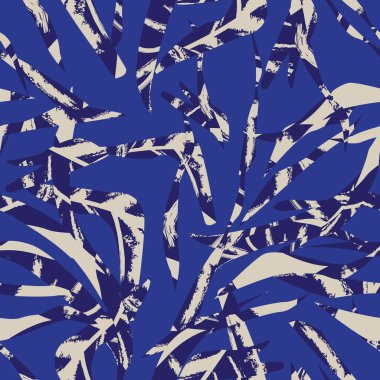 Brushstroke Tropical Leaf seamless pattern design for fashion textiles, graphics and crafts