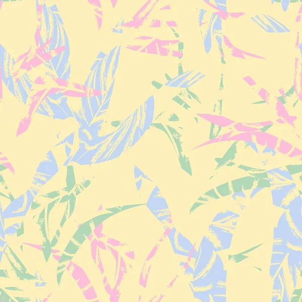 Brushstrop Тропічний Листок Безшовний Дизайн Дизайну Модних Тканин Графіки Ремесел — стоковий вектор