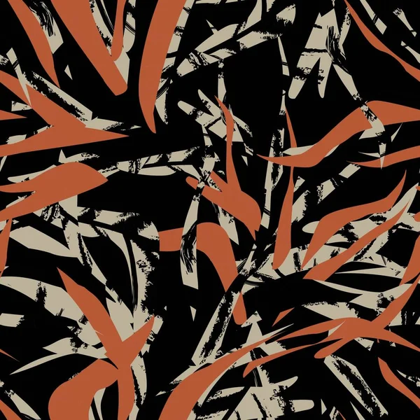 Brushstroke Tropical Leaf seamless pattern design for fashion textiles, graphics and crafts