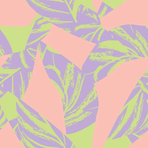 Brushstroke Tropical Leaf seamless pattern design for fashion textiles, graphics and crafts