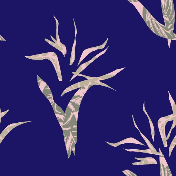 Brushstroke Tropical Leaf Seamless Pattern Design Fashion Textiles Graphics Crafts — Vetor de Stock