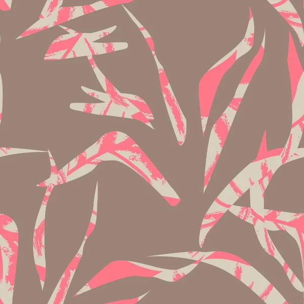 Brushstroke Tropical Leaf Seamless Pattern Design Fashion Textiles Graphics Crafts — 스톡 벡터