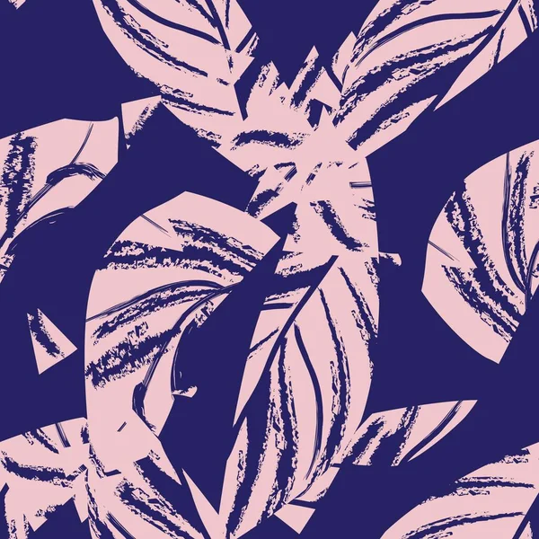 Brushstroke Tropical Leaf seamless pattern design for fashion textiles, graphics and crafts