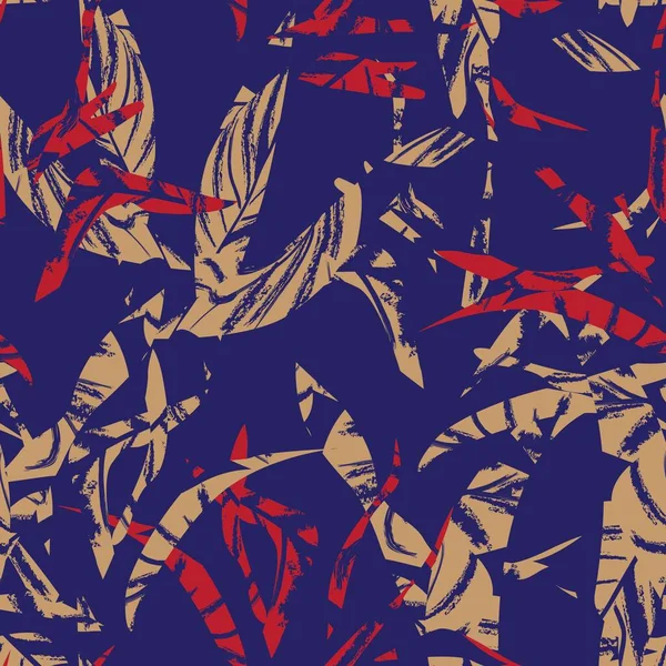 Brushstroke Tropical Leaf seamless pattern design for fashion textiles, graphics and crafts