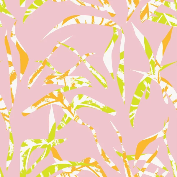 Brushstroke Tropical Leaf Seamless Pattern Design Fashion Textiles Graphics Crafts — Vector de stock