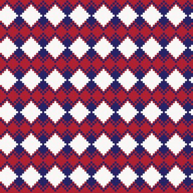 Örgü, moda tekstili ve grafikler için argyle Fair Island kusursuz desen tasarımı