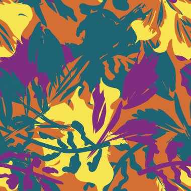 Moda tekstil, grafik, arka plan ve el sanatları için kusursuz desenli fırça darbeleri