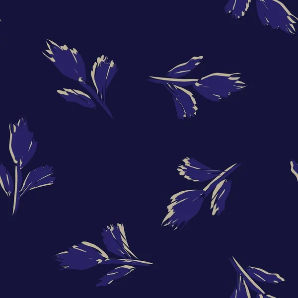 Coups Pinceau Floral Design Motif Sans Couture Pour Les Textiles — Image vectorielle