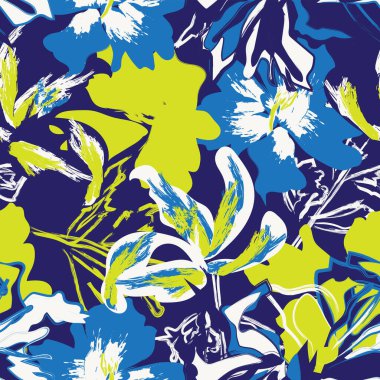 Moda tekstil, grafik, arka plan ve el sanatları için kusursuz desenli fırça darbeleri