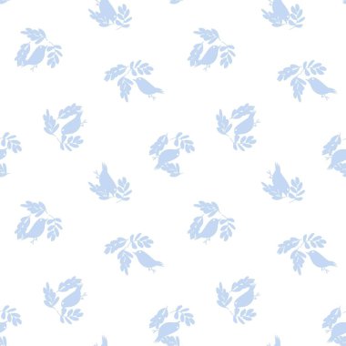 Tropical Leaf and sparrows seamless pattern design for fashion textiles, graphics and crafts