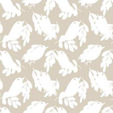Tropical Leaf and sparrows seamless pattern design for fashion textiles, graphics and crafts