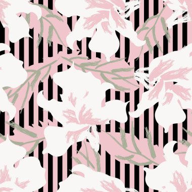 Moda tekstil ve grafikleri için çiçek desenli kusursuz desen tasarımı