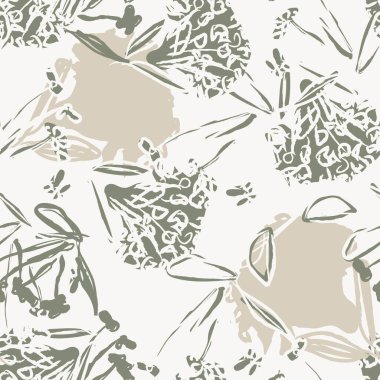 Moda tekstil, grafik, arka plan ve el sanatları için kusursuz desenli fırça darbeleri