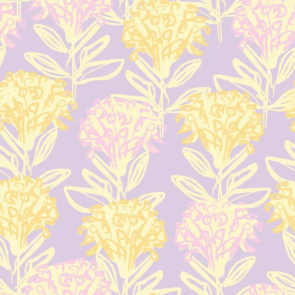 Coups Pinceau Floral Design Motif Sans Couture Pour Les Textiles — Image vectorielle