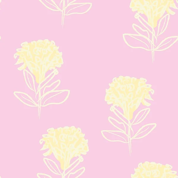 Coups Pinceau Floral Design Motif Sans Couture Pour Les Textiles — Image vectorielle