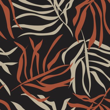 Moda tekstil, grafik ve el sanatları için tropik yapraksız desen tasarımı
