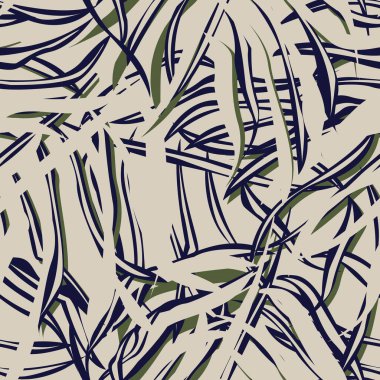 Moda tekstil, grafik ve el sanatları için tropik yapraksız desen tasarımı