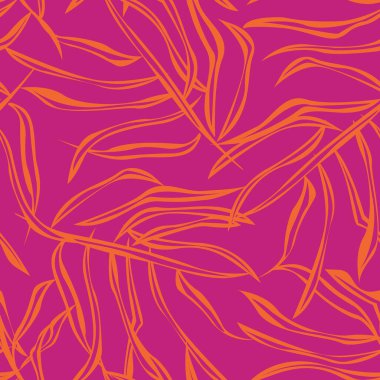 Moda tekstil, grafik ve el sanatları için tropik yapraksız desen tasarımı