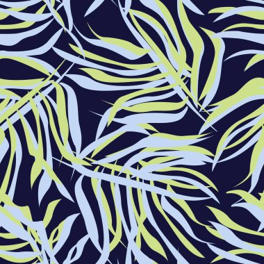 Moda tekstil, grafik ve el sanatları için tropik yapraksız desen tasarımı