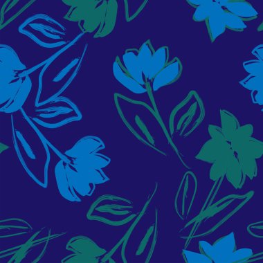 Moda tekstil, grafik, arka plan ve el sanatları için kusursuz desenli fırça darbeleri