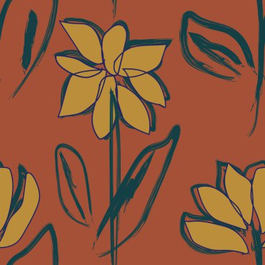 Moda tekstil, grafik, arka plan ve el sanatları için kusursuz desenli fırça darbeleri