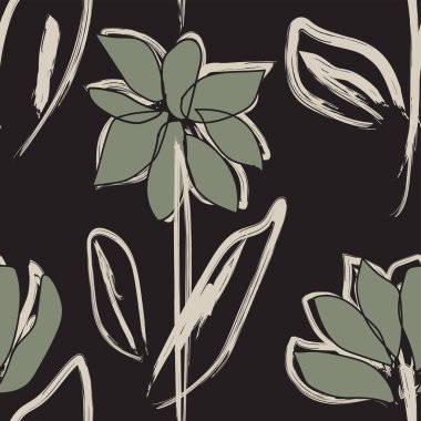 Moda tekstil, grafik, arka plan ve el sanatları için kusursuz desenli fırça darbeleri