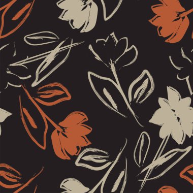 Moda tekstil, grafik, arka plan ve el sanatları için kusursuz desenli fırça darbeleri