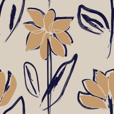Moda tekstil, grafik, arka plan ve el sanatları için kusursuz desenli fırça darbeleri