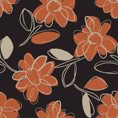 Moda tekstil, grafik, arka plan ve el sanatları için kusursuz desenli fırça darbeleri