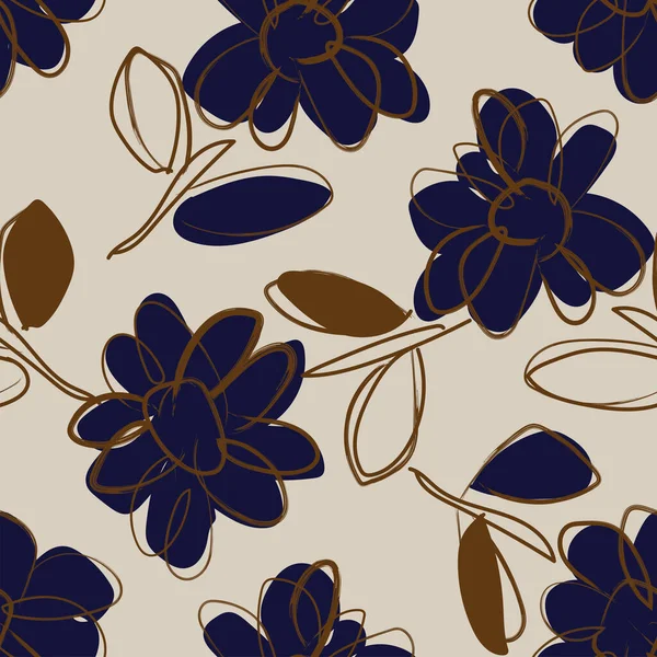 Pinceladas Florales Diseño Patrones Sin Costuras Para Textiles Moda Gráficos — Vector de stock