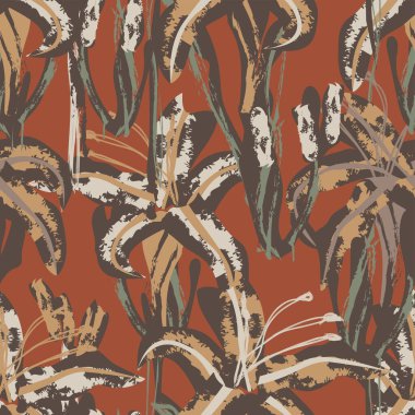 Moda tekstil, grafik, arka plan ve el sanatları için kusursuz desenli fırça darbeleri