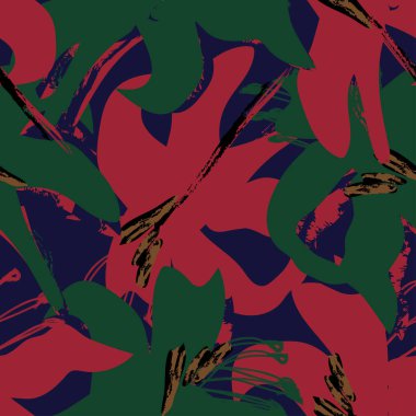 Moda tekstil, grafik, arka plan ve el sanatları için kusursuz desenli fırça darbeleri