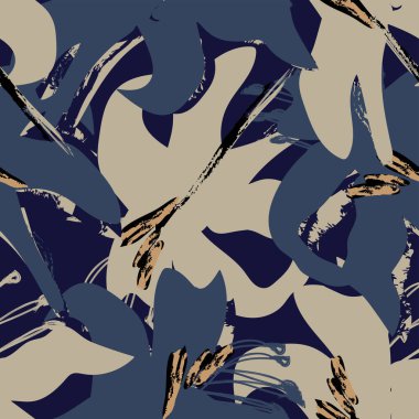 Moda tekstil, grafik, arka plan ve el sanatları için kusursuz desenli fırça darbeleri