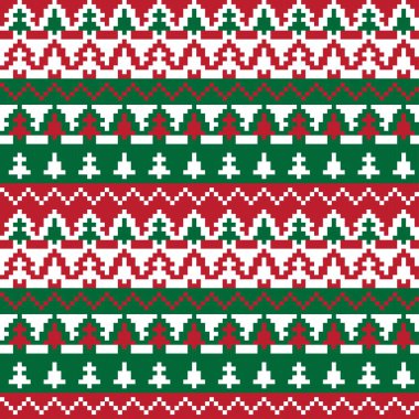 Moda tekstil, örgü ve grafikleri için Noel Ağacı panayır deseni tasarımı